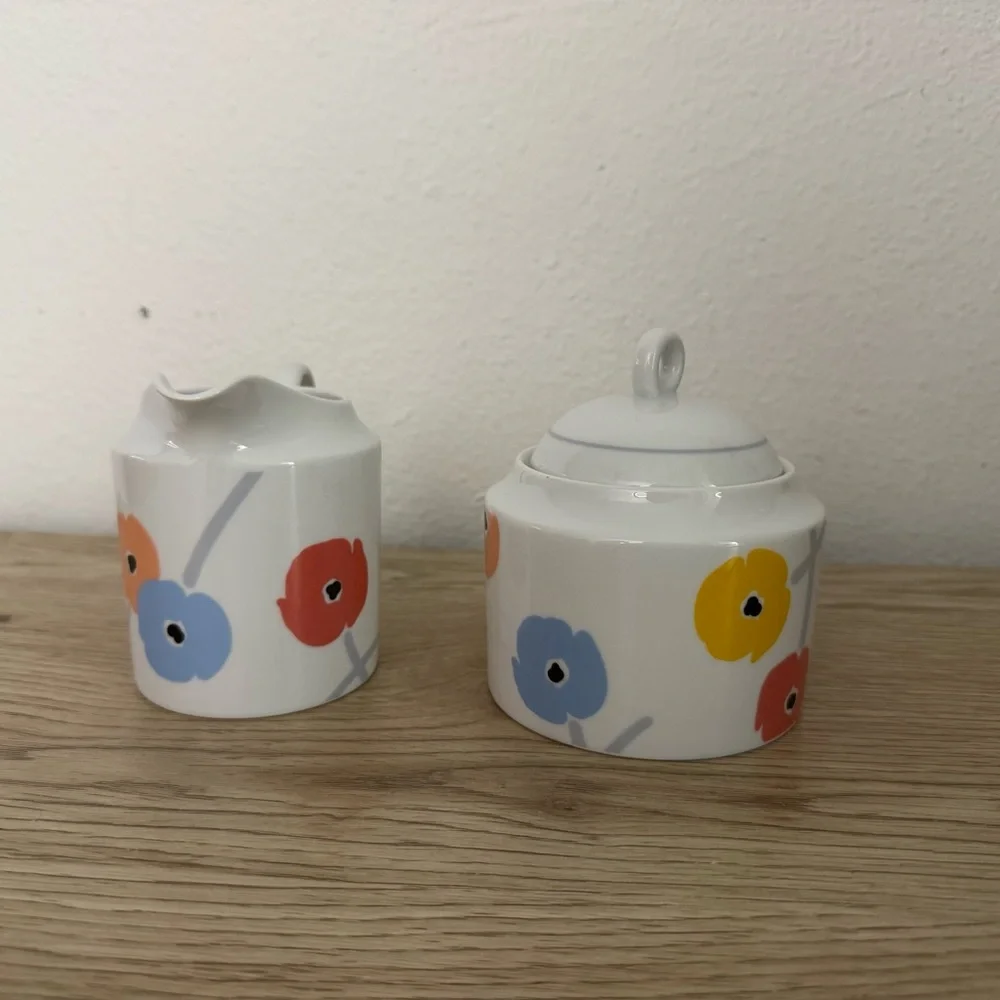 Studio Nova Poppy Promenade Cream and‎ Sugar Bowl Set with Lid Creamer Pitcher